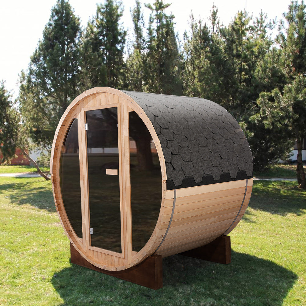 3 meter long - 4 person Outdoor Barrel Sauna (22S3P) 