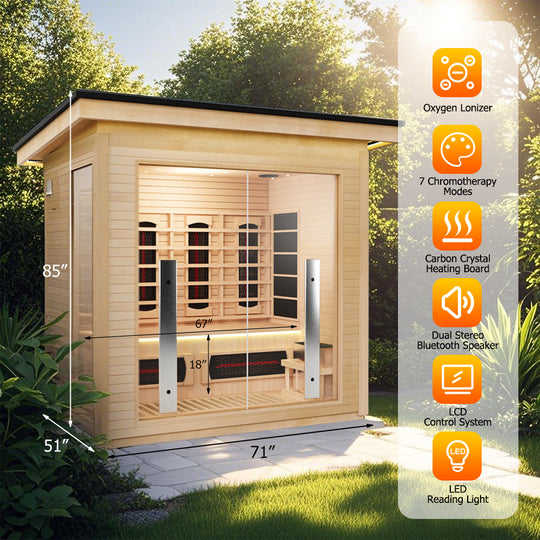 Hylivesaunas 3 People Luxury Outdoor Hybrid Sauna - COURTYARD 3