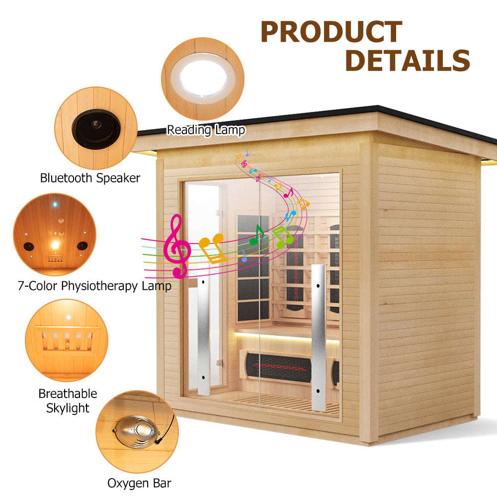 Hylivesaunas 3 People Luxury Outdoor Hybrid Sauna - COURTYARD 3