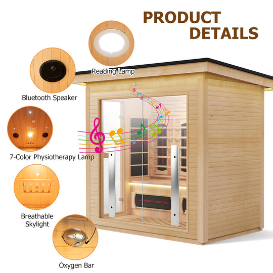 Hylivesaunas 3 People Luxury Outdoor Hybrid Sauna - COURTYARD 3