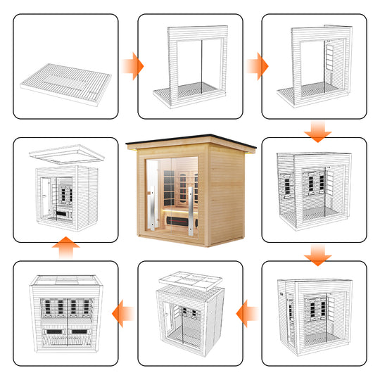 Hylivesaunas 3 People Luxury Outdoor Hybrid Sauna - COURTYARD 3