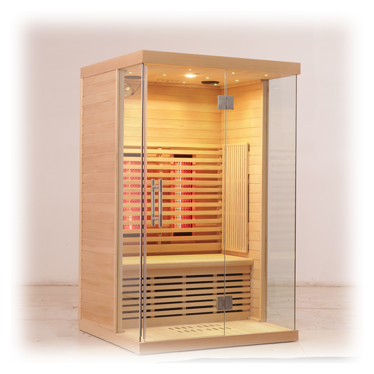 Hylivesaunas 110V/1 person Hemlock Indoor Full Spectrum Infrared Sauna Dry Sauna with Mobile-app Control System- Infrared 1