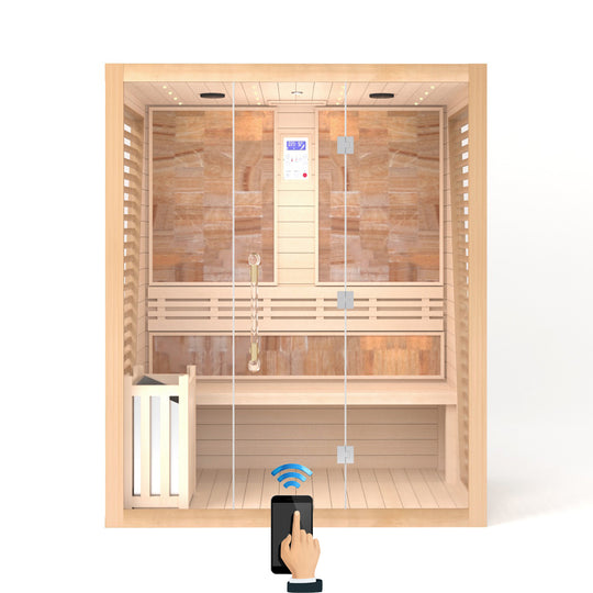 Hylivesaunas Luxury Traditional Steam Sauna Room with Mobile-app Control System 2 People - Steam 2