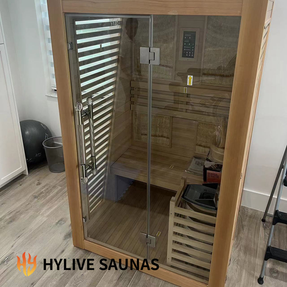 Hylivesaunas Luxury Traditional Steam Sauna Room with Mobile-app Control System 1 People  - Steam 1
